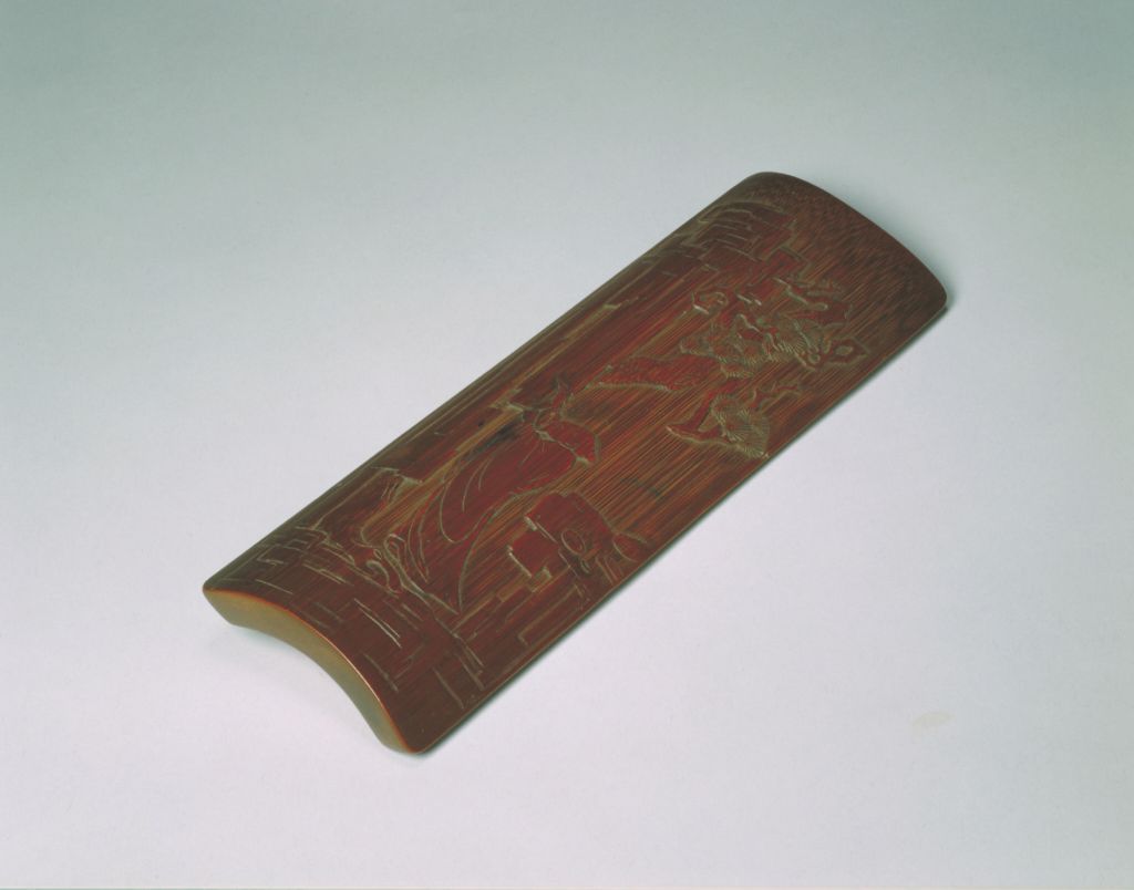 图片[1]-Wu Zhifan’s arm rest on the wall of the old man carved in bamboo-China Archive